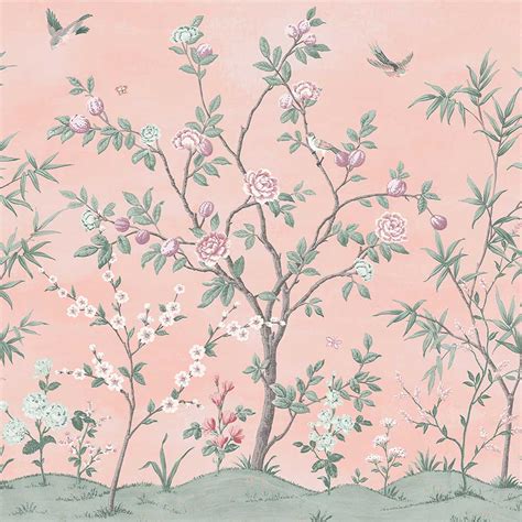 Slightly Imperfect Laura Ashley Beatrice Cyclamen Pink Grey Wallpaper