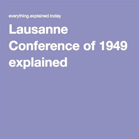 lausanne conference 1949