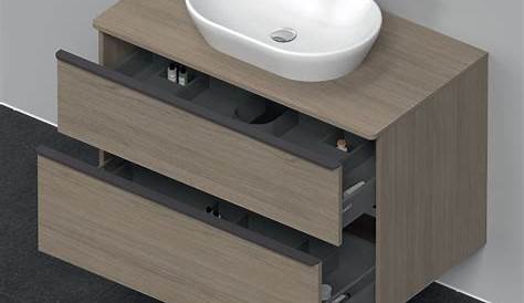 Mobile bagno sospeso moderno 60 cm con lavabo, colonna e