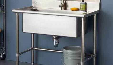 Lavabo Garage Stainless Ktaxon Commercial 304 Steel Sink 2 Compartment