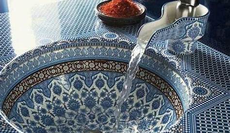 Lavabo en céramique marocain fait main. Moroccan handmade