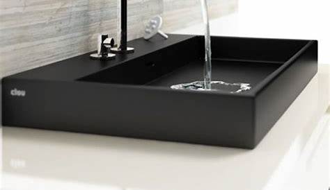 Lavabo suspendu vasque à poser 70cm noir mat anthracite