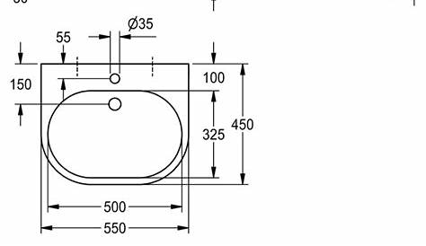 Lavabo Pmr Dimension Product Details E5482 plan PMR 60 X 55,5 Cm