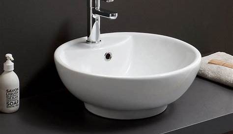 Lavabo En Céramique Blanc Vasque A Poser Rond Évier