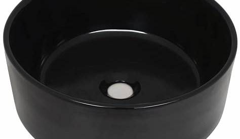 Lavabo rond Céramique Noir 40 x 15 cm 142737