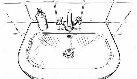 Dessin Animé Lavabo De La Salle De Bains Vecteurs libres