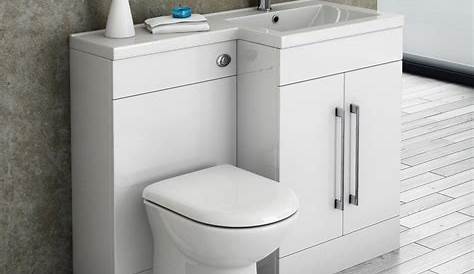 Conjunto con Lavabo e Inodoro Ahorra Espacio de Color Blanco