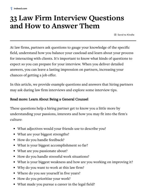 Lawyer Client Interview Questions Sample