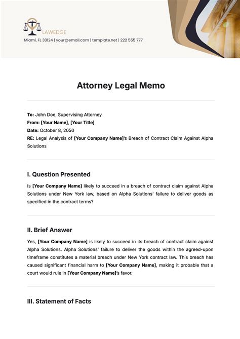 Law Memo Template