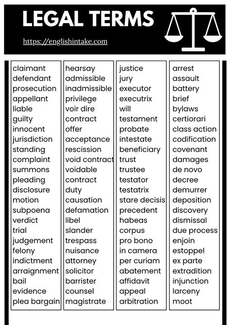 law terminology dictionary