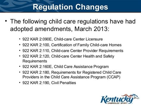 laws and regulations childcare