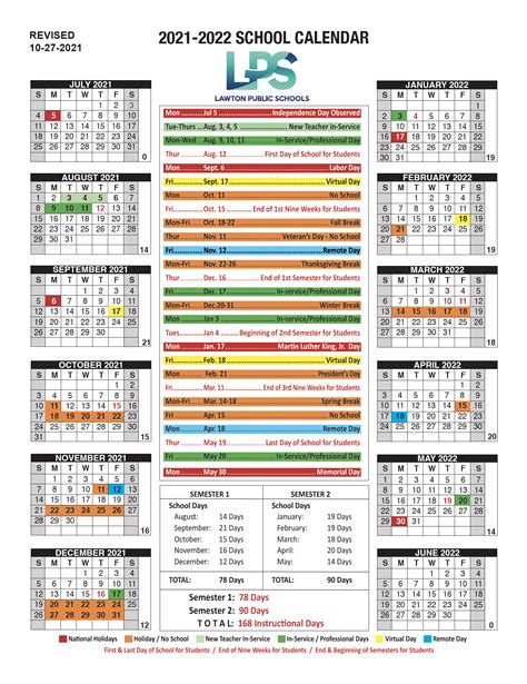 lawton high school calendar