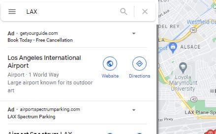 Google Los Angeles Map