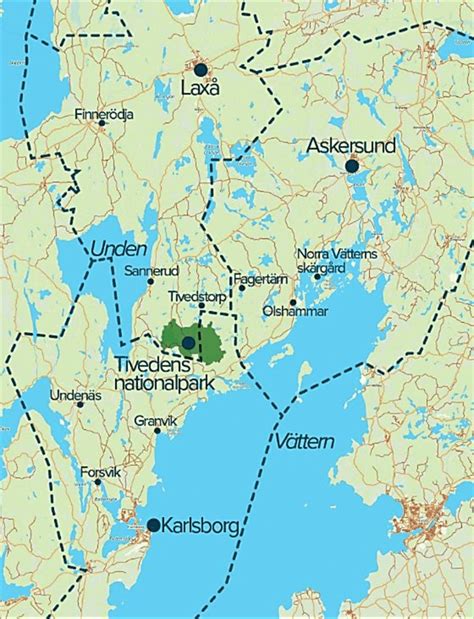 Karta över Tivedenområdet och dess tre kommuner (Laxå, Askersund och