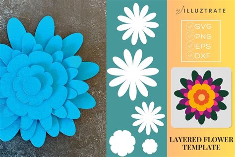 Layered Flower Template Printable