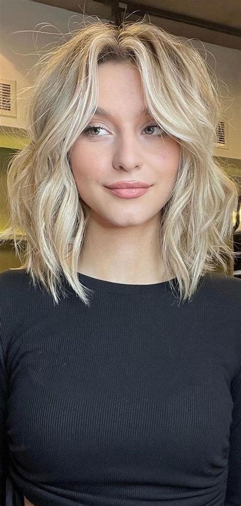 Layered Lob with Curtain Bangs
