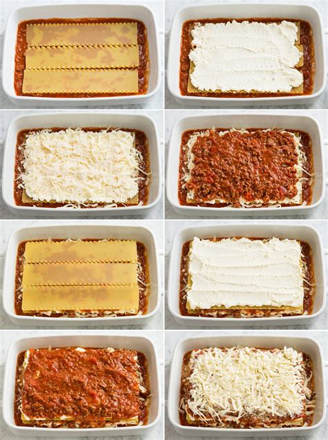 layering lasagna