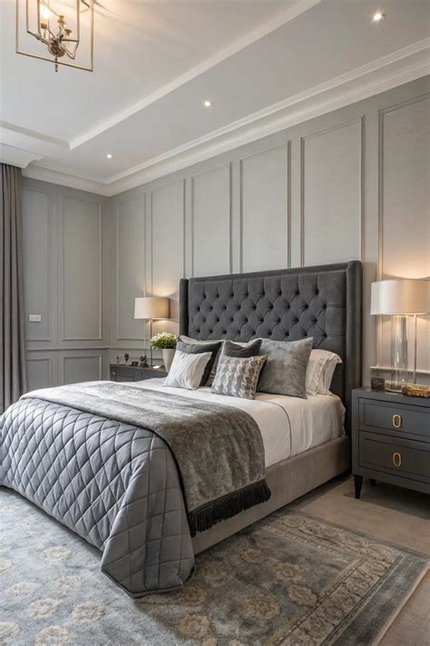 Layering shades of grey in bedroom