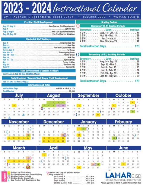 lcisd 2023 24 instructional calendar