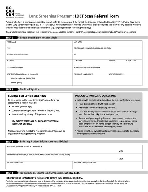 ldct lung cancer screening form