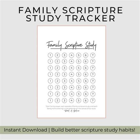 Lds Family Scripture Study Checklist Printable
