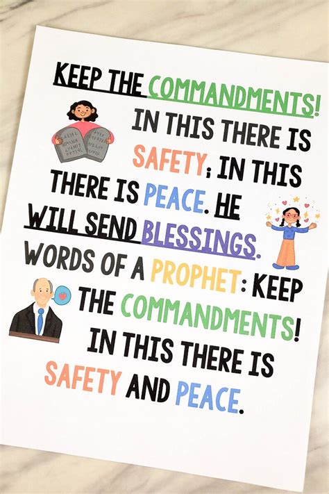 Lds Primary Commandments Printables