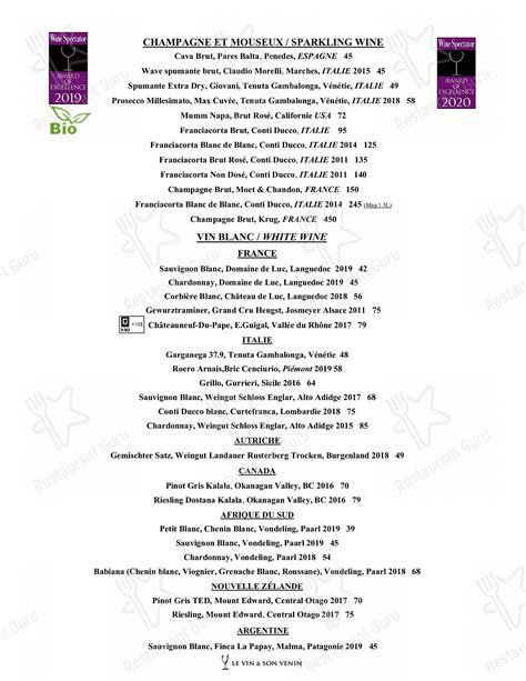 le grill saint-georges menu