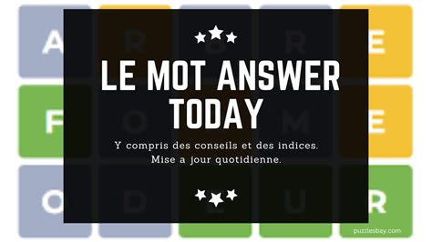 Here Le Mot Answer Today