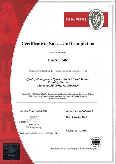 lead auditor certificate verification