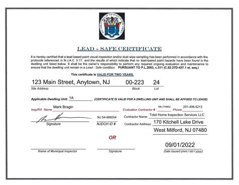 Lead Based Paint Testing Certification