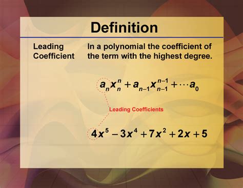 leading coefficient definition algebra 2