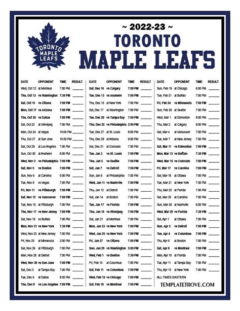 leaf game schedule 2023