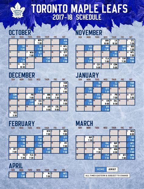 leafs home game schedule