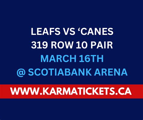 leafs vs hurricanes tickets