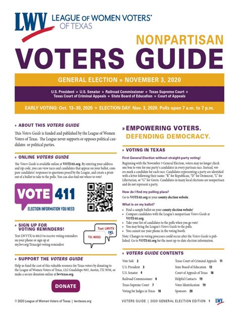 league of texas women voters guide