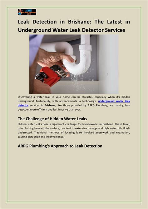 leak brisbane detection