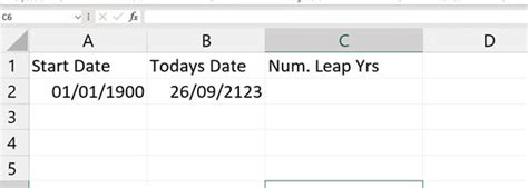 leap year in excel