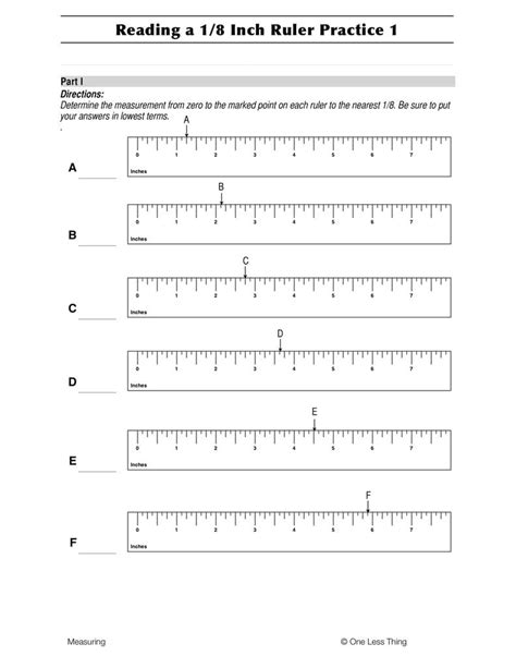 learn to read a tape measure worksheets