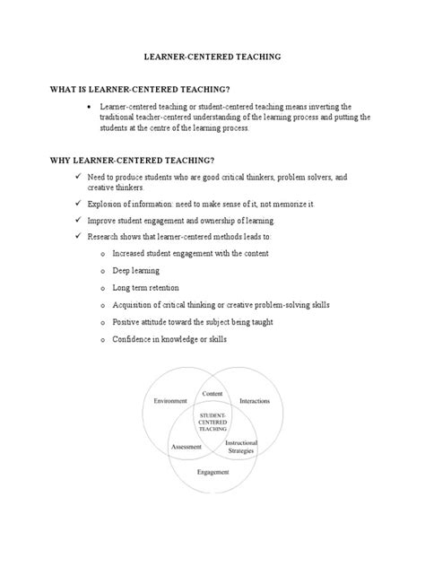 learner centered teaching methods pdf