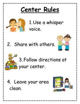 Learning Center Rules Printable