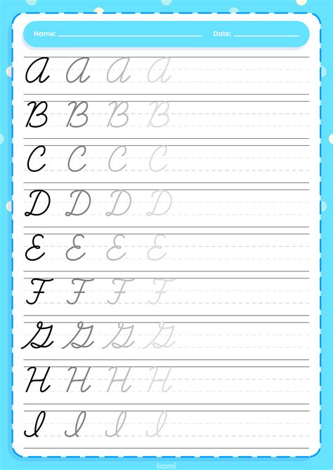learning how to write cursive printable template
