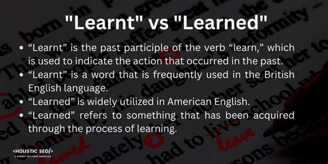 learnt in other words