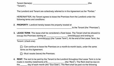 Free Arizona Standard Residential Lease Agreement Template