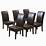 Emerson Tstitch Leather Dining Chairs, Chocolate Brown, Set of 6