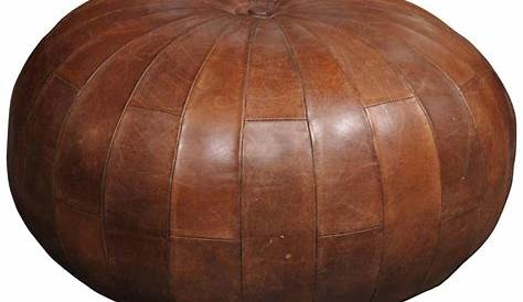 S l1600 Brown leather ottoman, Leather ottoman, Pouf ottoman