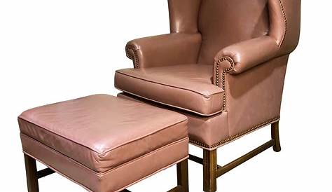 Leather Wingback Armchair With Footstool Ophelia & Co Childress Queen Anne Chair