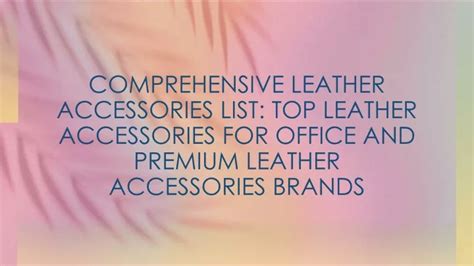 Leather Accessories List