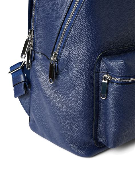 Leather Backpack Blue