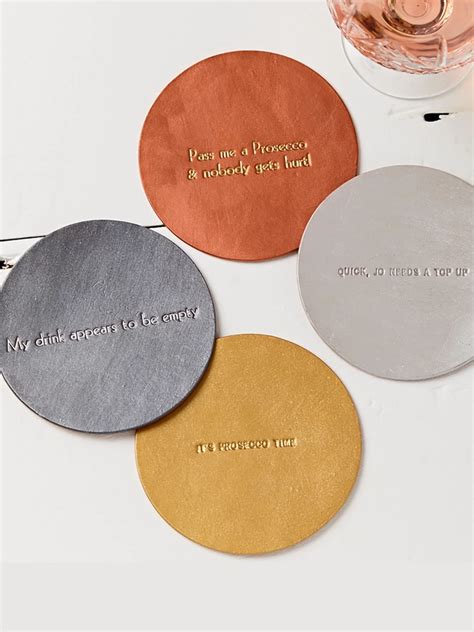 Leather Coasters Metallic