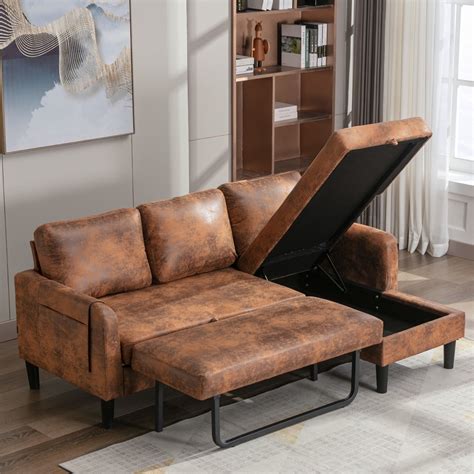 Leather Couch With Pull Out Bed